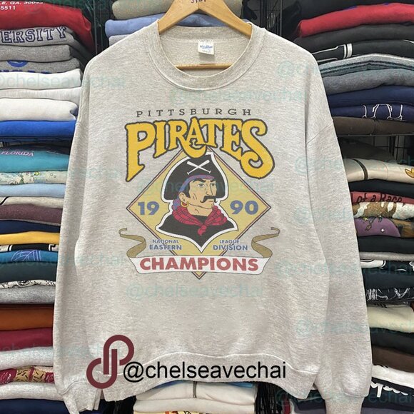 Vintage Pittsburgh Pirates 1990 Eastern Division Champions Baseball Shirt Tee - Picture 1 of 2